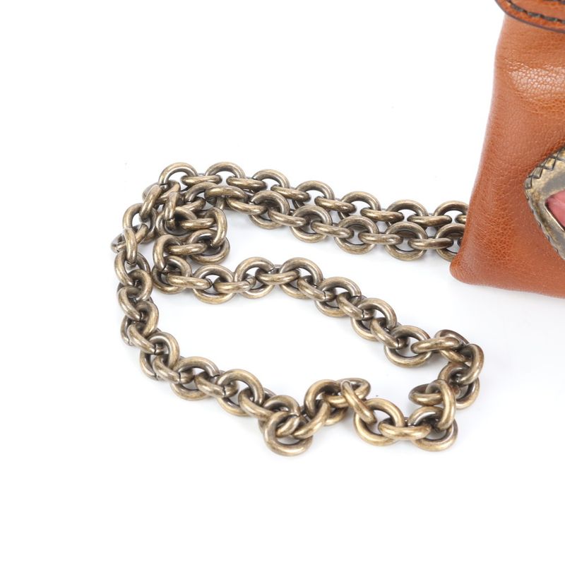 Bottega Veneta Crocodile Embossed Leather 2WAY Chain Shoulder Bag Shoulder Tote