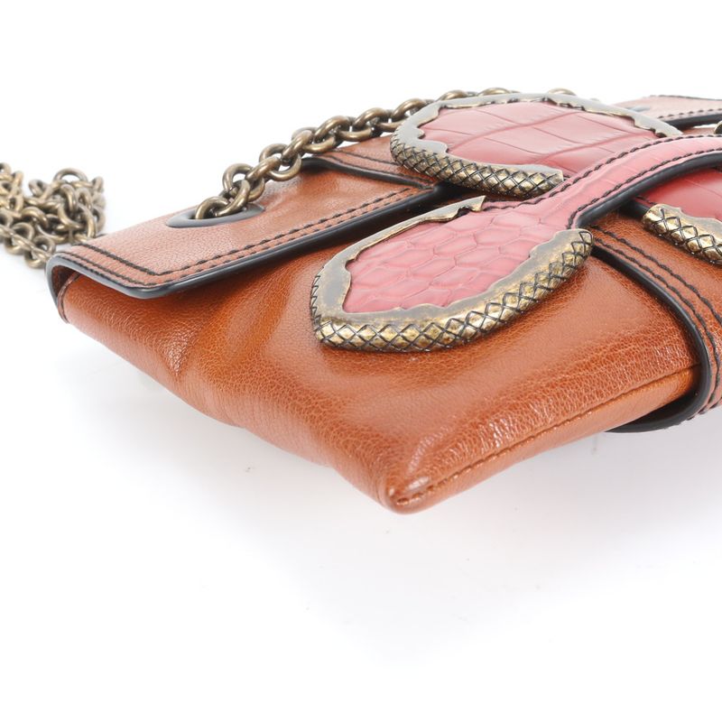 Bottega Veneta Crocodile Embossed Leather 2WAY Chain Shoulder Bag Shoulder Tote