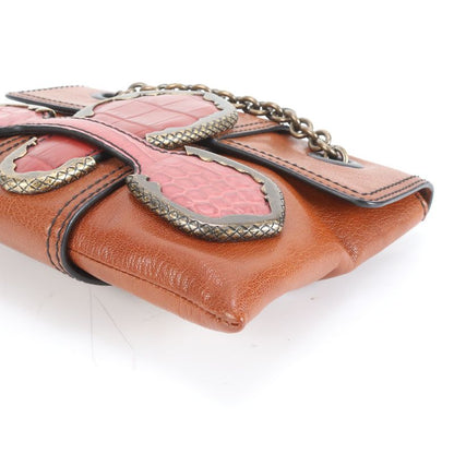 Bottega Veneta Crocodile Embossed Leather 2WAY Chain Shoulder Bag Shoulder Tote