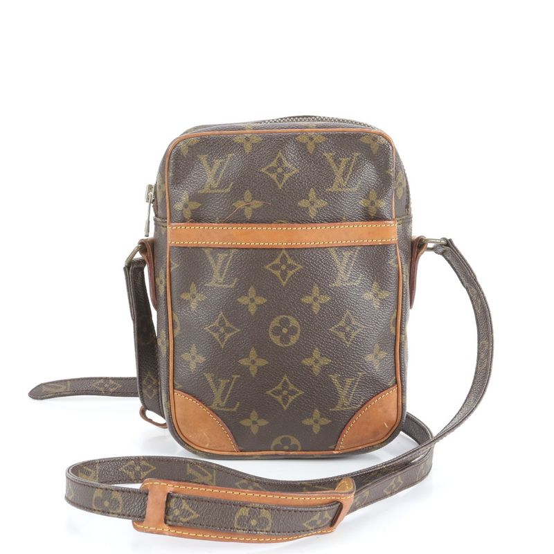 Louis Vuitton Monogram Danube M45266 Leather Shoulder Bag Crossbody Brown Women