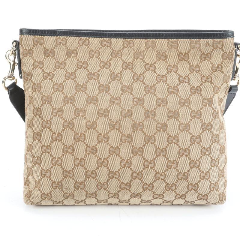Gucci GG Canvas Sherry Line Leather Shoulder Bag Crossbody Messenger Business