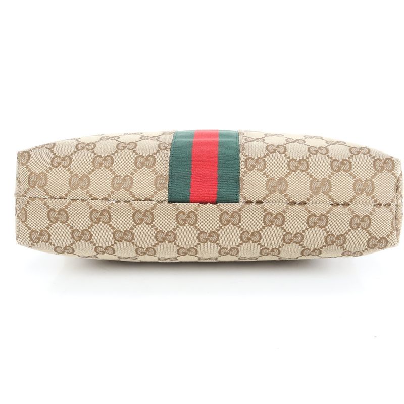 Gucci GG Canvas Sherry Line Leather Shoulder Bag Crossbody Messenger Business