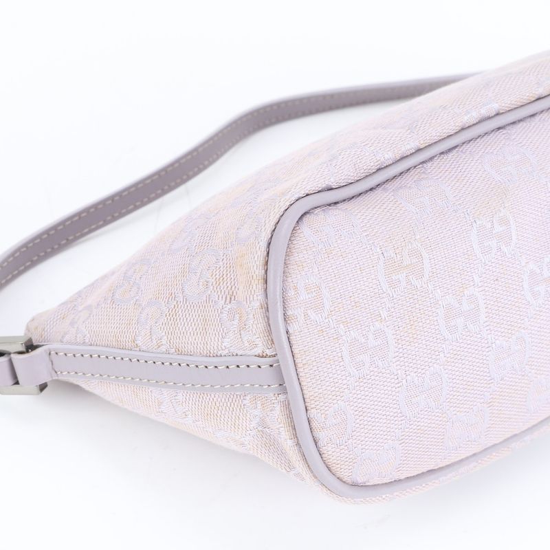 Gucci GG Canvas Leather Shoulder Bag Shoulder Accessory Pouch Tote Hand 07198