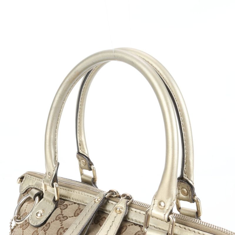 Gucci GG Canvas Sookie Leather 2WAY Tote Bag Crossbody Shoulder Hand 247902