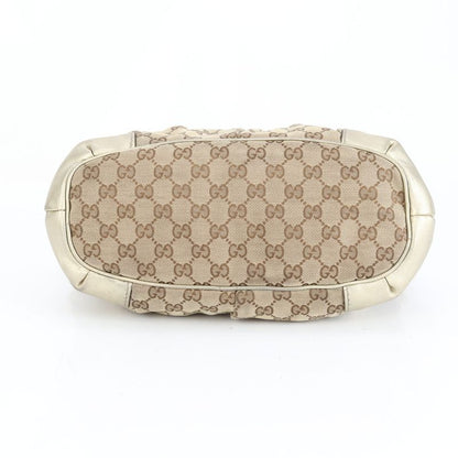 Gucci GG Canvas Sookie Leather 2WAY Tote Bag Crossbody Shoulder Hand 247902