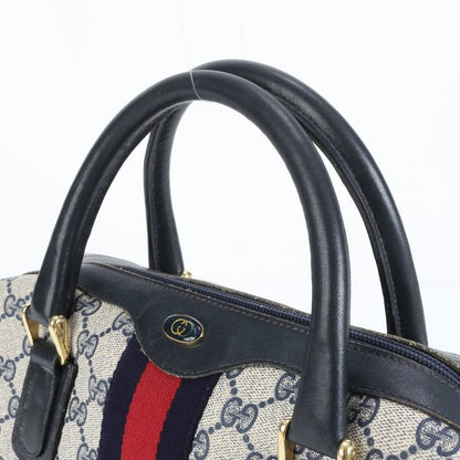 Vintage Old Gucci GG Supreme Leather 2WAY Handbag Mini Boston Shoulder Women