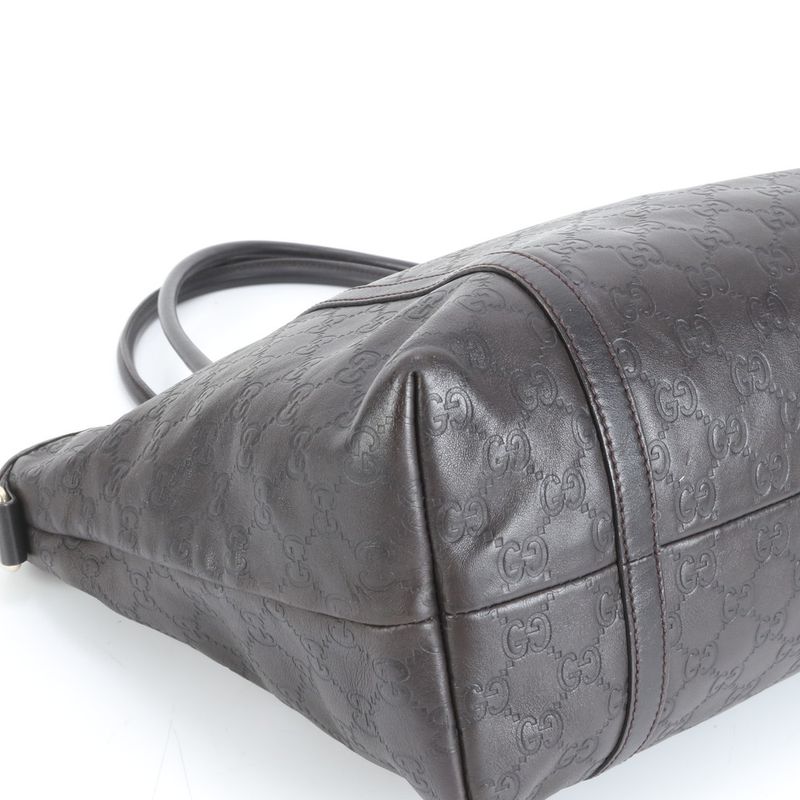 Guccissima Leather Tote Bag Shoulder Hand Brown Gold Hardware A4 265695 Women's