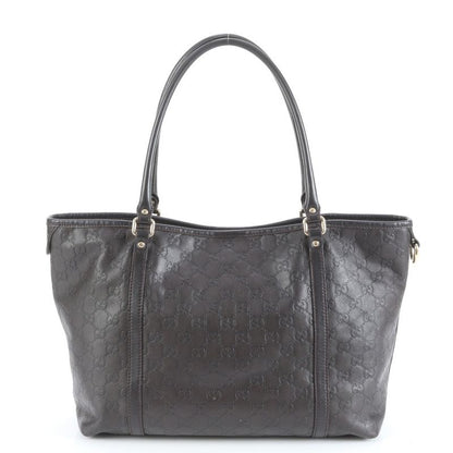 Guccissima Leather Tote Bag Shoulder Hand Brown Gold Hardware A4 265695 Women's