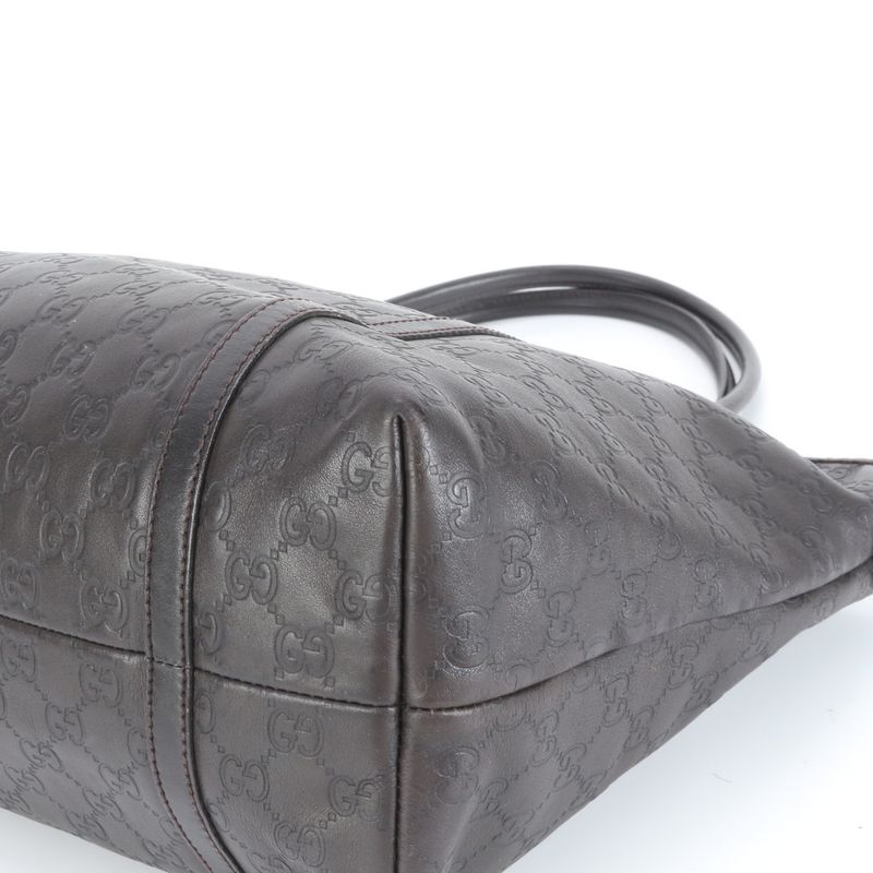 Guccissima Leather Tote Bag Shoulder Hand Brown Gold Hardware A4 265695 Women's