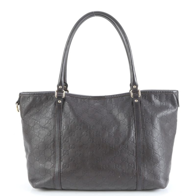 Guccissima Leather Tote Bag Shoulder Hand Brown Gold Hardware A4 265695 Women's