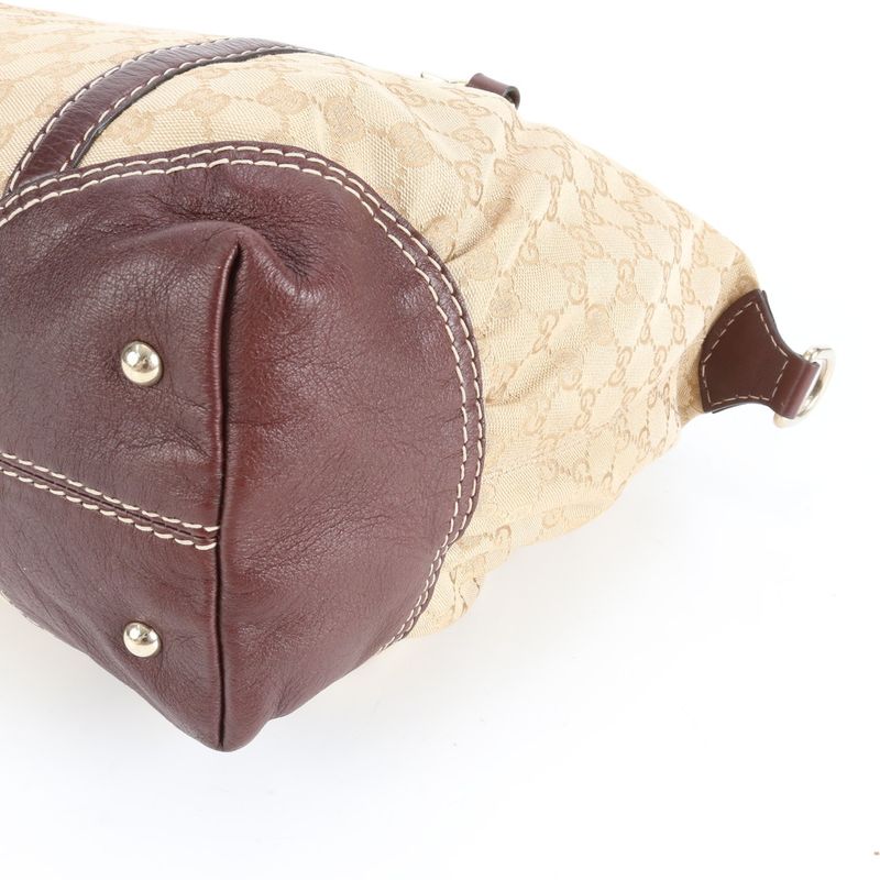 Gucci GG Canvas Leather Tote Bag Boston Shoulder Hand A4 Brown 189892 Women's