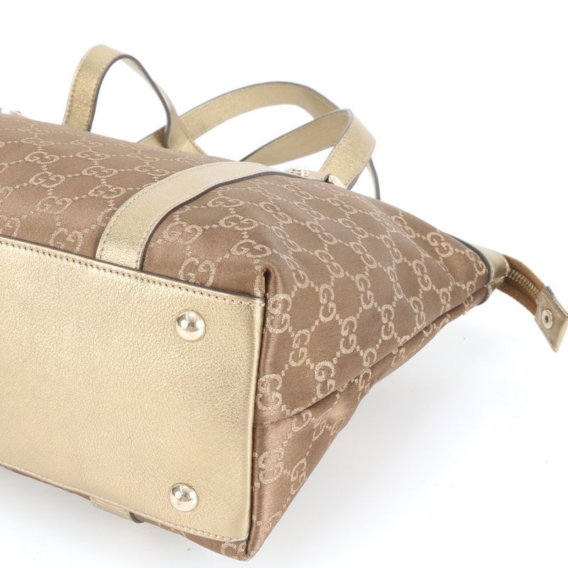 Gucci GG Canvas Abby 141470 Leather Tote Bag Shoulder Hand Brown Women's ERE