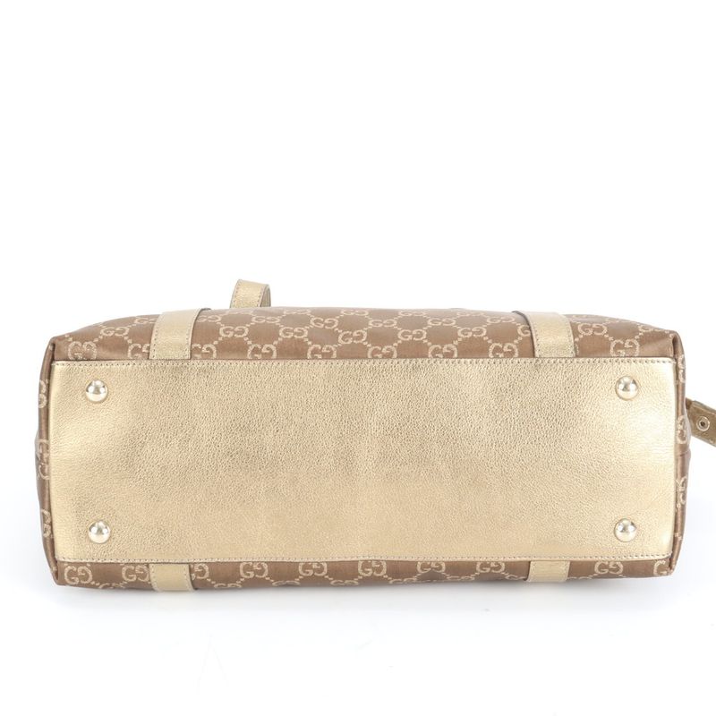 Gucci GG Canvas Abby 141470 Leather Tote Bag Shoulder Hand Brown Women's ERE