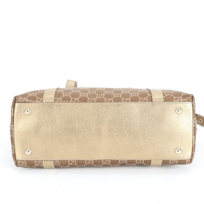 Gucci GG Canvas Abby 141470 Leather Tote Bag Shoulder Hand Brown Women's ERE