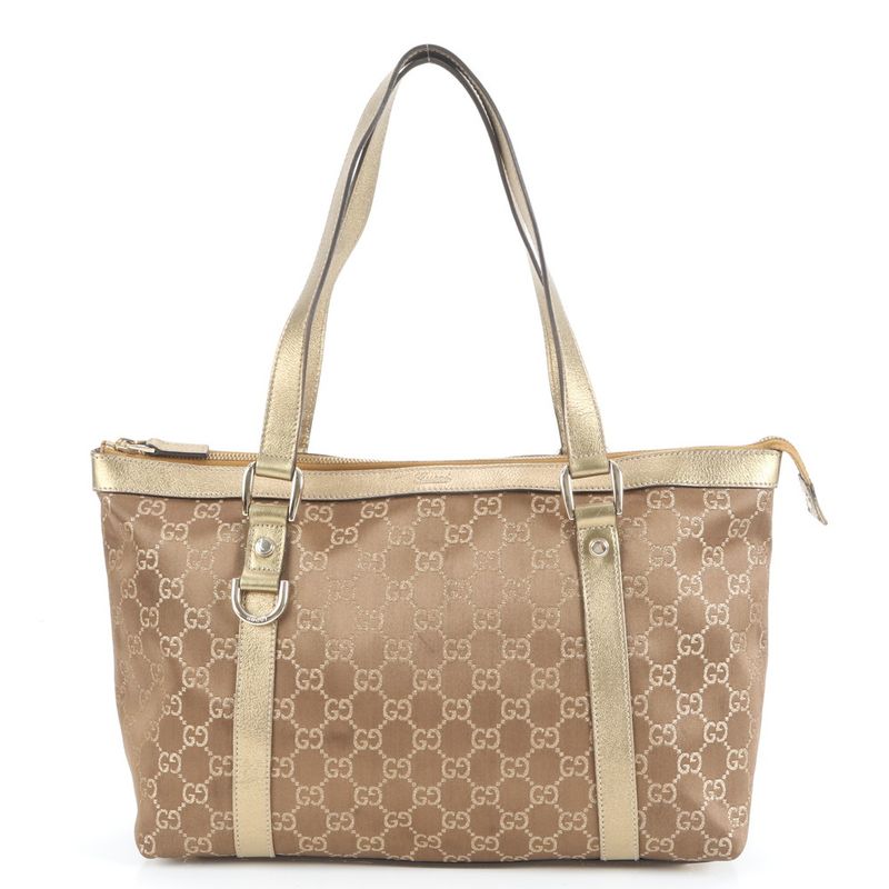 Gucci GG Canvas Abby 141470 Leather Tote Bag Shoulder Hand Brown Women's ERE