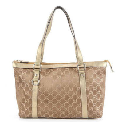 Gucci GG Canvas Abby 141470 Leather Tote Bag Shoulder Hand Brown Women's ERE