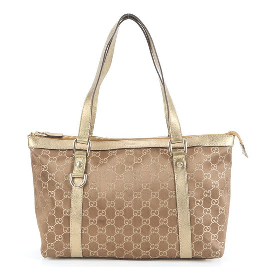Gucci GG Canvas Abby 141470 Leather Tote Bag Shoulder Hand Brown Women's ERE