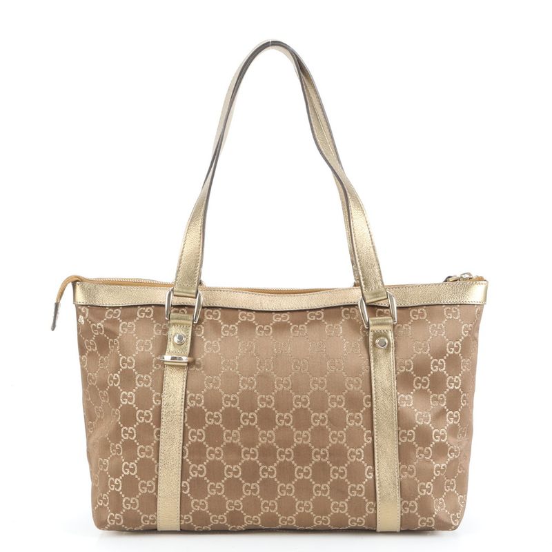 Gucci GG Canvas Abby 141470 Leather Tote Bag Shoulder Hand Brown Women's ERE