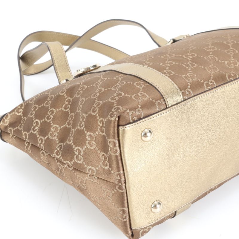 Gucci GG Canvas Abby 141470 Leather Tote Bag Shoulder Hand Brown Women's ERE