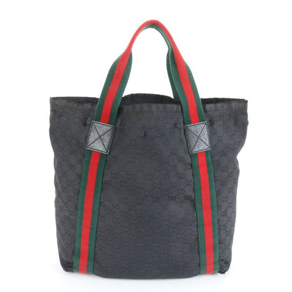 Gucci GG Canvas Sherry Line 189669 Leather Tote Bag Shoulder Business Commuter