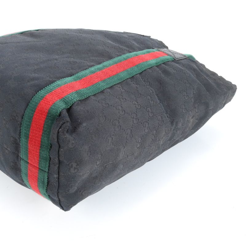 Gucci GG Canvas Sherry Line 189669 Leather Tote Bag Shoulder Business Commuter