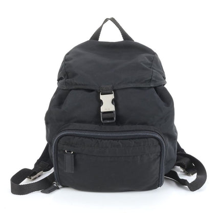Prada Tessuto Nylon Triangle Logo Backpack Sac Backpack Black Silver Hardware