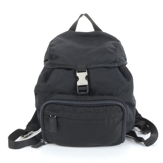 Prada Tessuto Nylon Triangle Logo Backpack Sac Backpack Black Silver Hardware