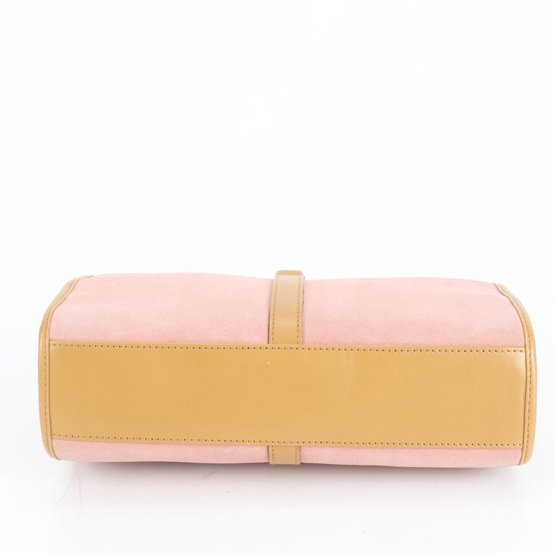 Aoyama Store Gucci With Control Card Jackie Leather Handbag Square Tote Pink