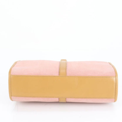 Aoyama Store Gucci With Control Card Jackie Leather Handbag Square Tote Pink