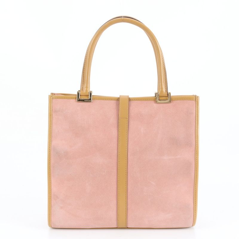 Aoyama Store Gucci With Control Card Jackie Leather Handbag Square Tote Pink