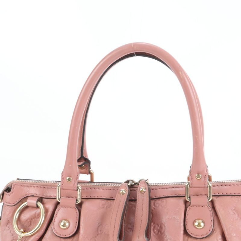 Guccissima Sookie Leather 2WAY Shoulder Bag Crossbody Hand Tote Pink 247902