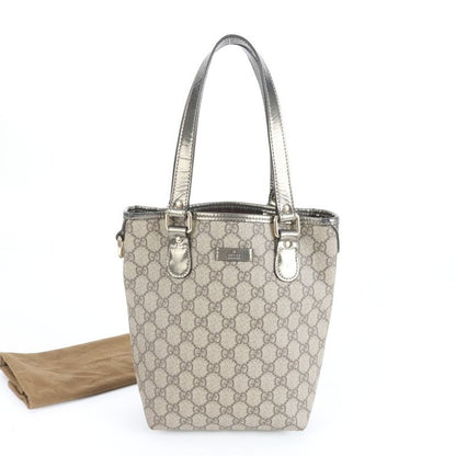 Gucci GG Supreme Leather Bucket Tote Bag Shoulder Hand 189897 Gold Hardware