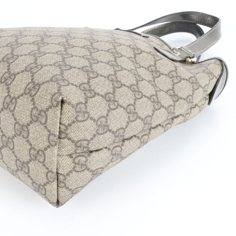 Gucci GG Supreme Leather Bucket Tote Bag Shoulder Hand 189897 Gold Hardware