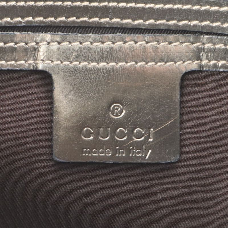 Gucci GG Supreme Leather Bucket Tote Bag Shoulder Hand 189897 Gold Hardware