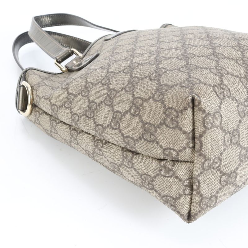 Gucci GG Supreme Leather Bucket Tote Bag Shoulder Hand 189897 Gold Hardware