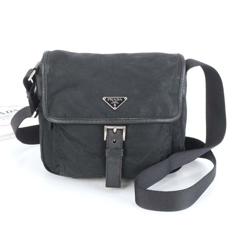 Prada Tessuto Nylon Leather Shoulder Bag Crossbody Messenger Business Commuter