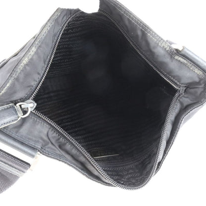 Prada Tessuto Nylon Triangle Logo Leather Shoulder Bag Crossbody Messenger