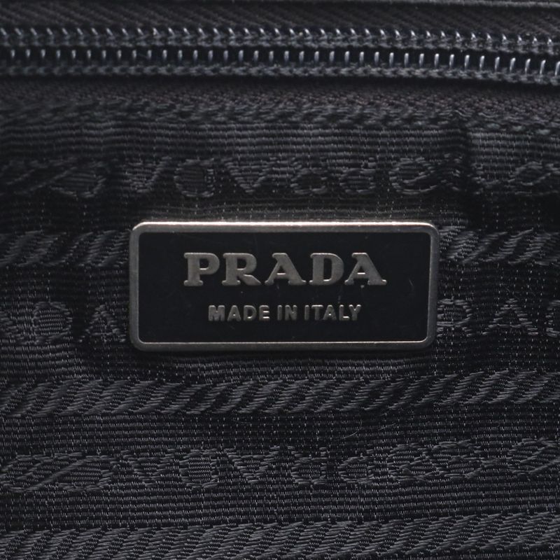 Prada Tessuto Nylon Triangle Logo Leather Shoulder Bag Crossbody Messenger