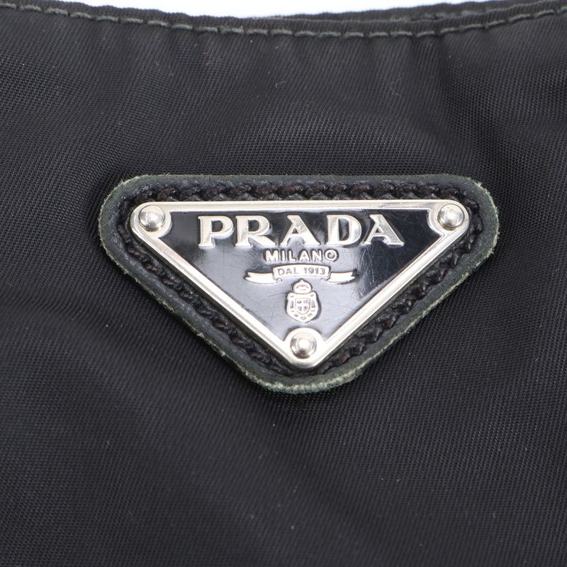 Prada Tessuto Nylon Triangle Logo Leather Shoulder Bag Crossbody Messenger