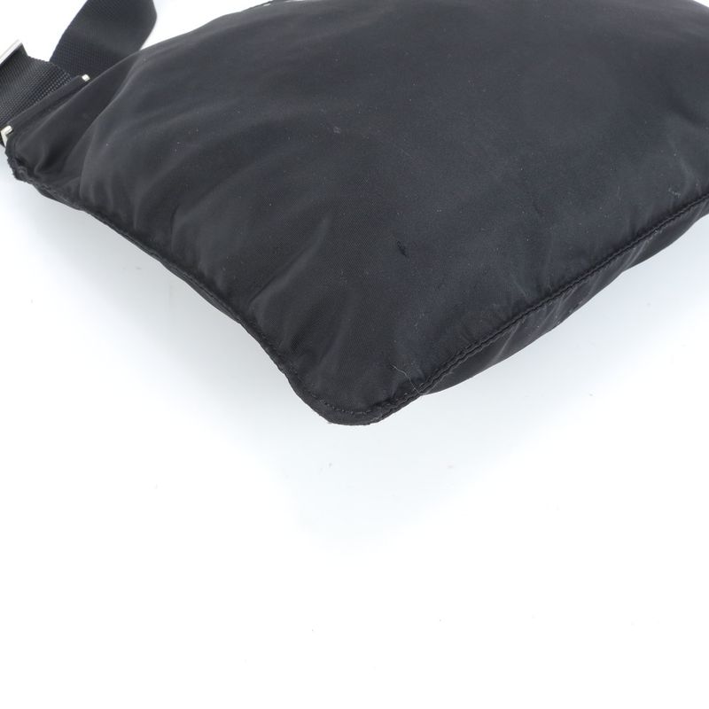 Prada Tessuto Nylon Triangle Logo Leather Shoulder Bag Crossbody Messenger