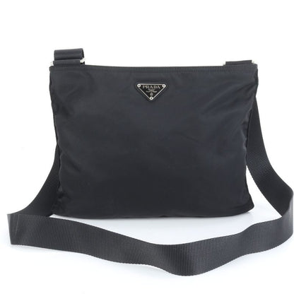 Prada Tessuto Nylon Triangle Logo Leather Shoulder Bag Crossbody Messenger
