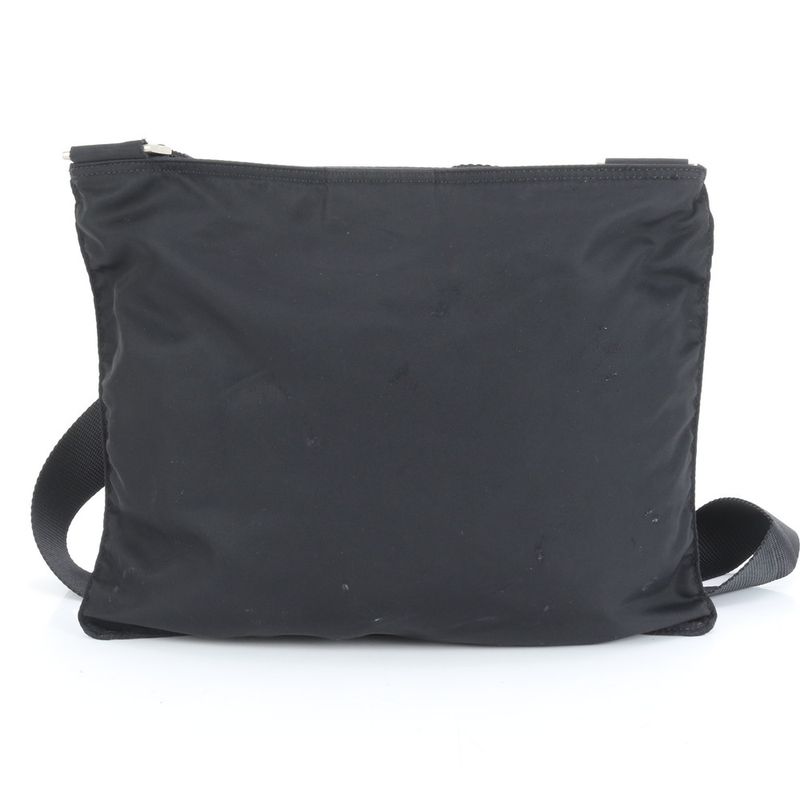Prada Tessuto Nylon Triangle Logo Leather Shoulder Bag Crossbody Messenger