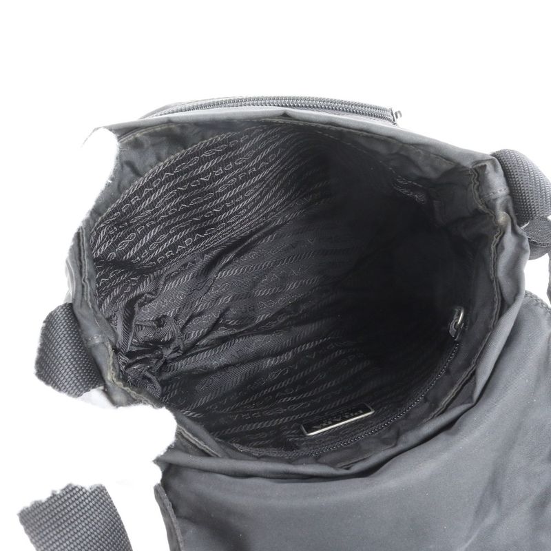 Prada Tessuto Nylon Triangle Logo Leather Shoulder Bag Crossbody Messenger