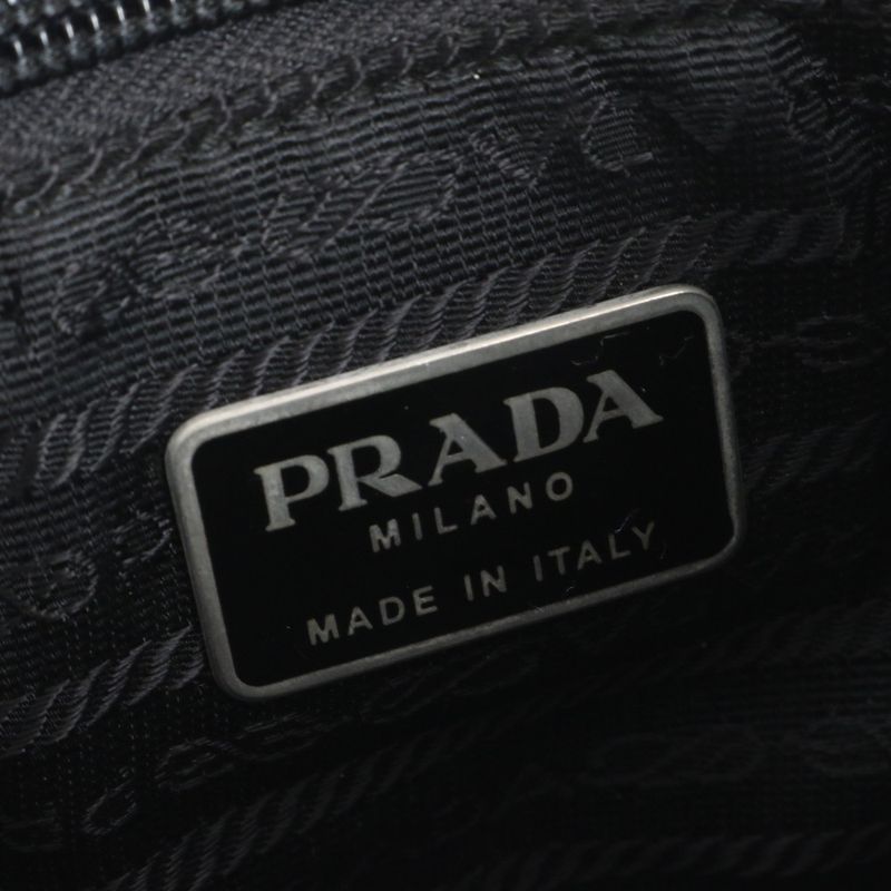 Prada Tessuto Nylon Triangle Logo Leather Shoulder Bag Crossbody Messenger