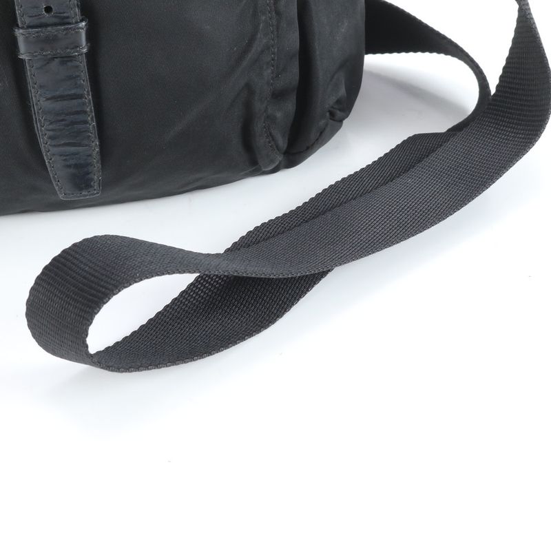 Prada Tessuto Nylon Triangle Logo Leather Shoulder Bag Crossbody Messenger