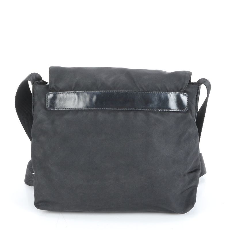 Prada Tessuto Nylon Triangle Logo Leather Shoulder Bag Crossbody Messenger