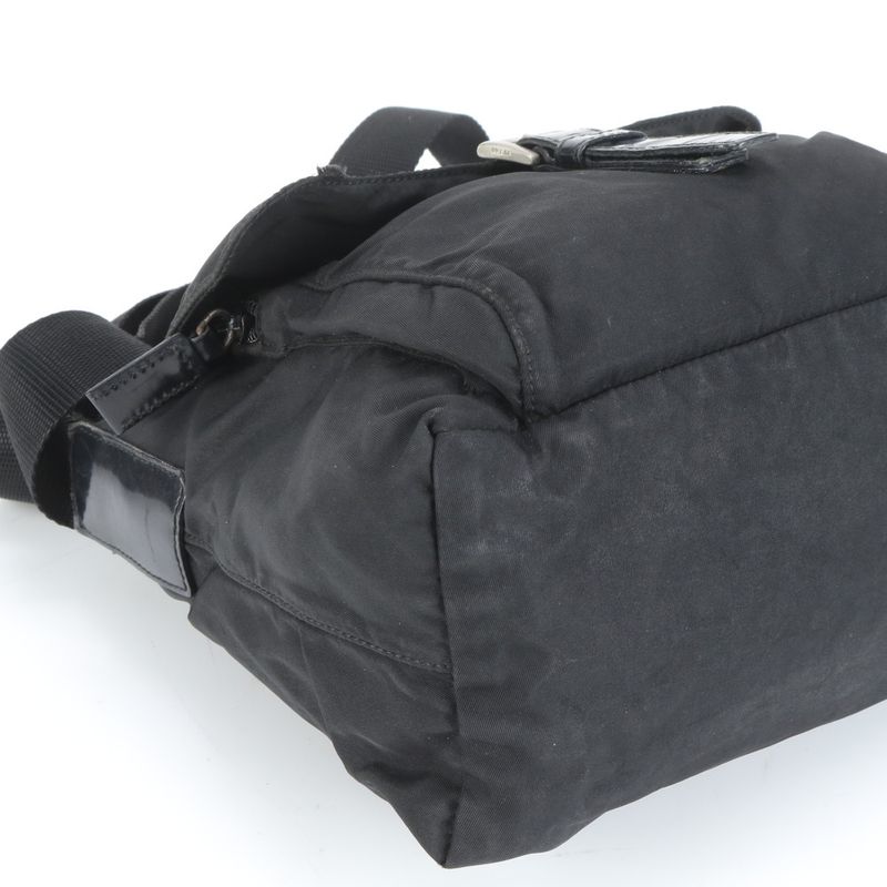 Prada Tessuto Nylon Triangle Logo Leather Shoulder Bag Crossbody Messenger