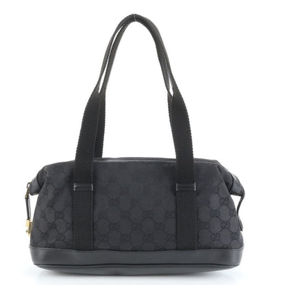 Gucci GG Canvas 92734 Leather Tote Bag Mini Boston Shoulder Hand Black Women's