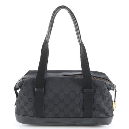 Gucci GG Canvas 92734 Leather Tote Bag Mini Boston Shoulder Hand Black Women's