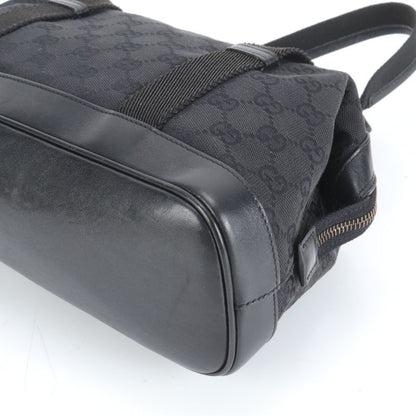 Gucci GG Canvas 92734 Leather Tote Bag Mini Boston Shoulder Hand Black Women's